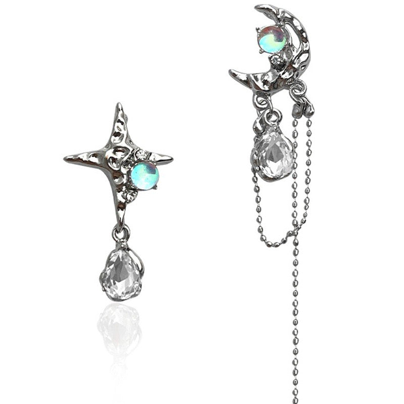Blingbling star&moon earring