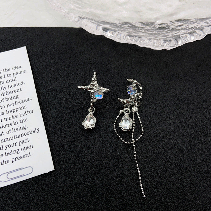 Blingbling star&moon earring