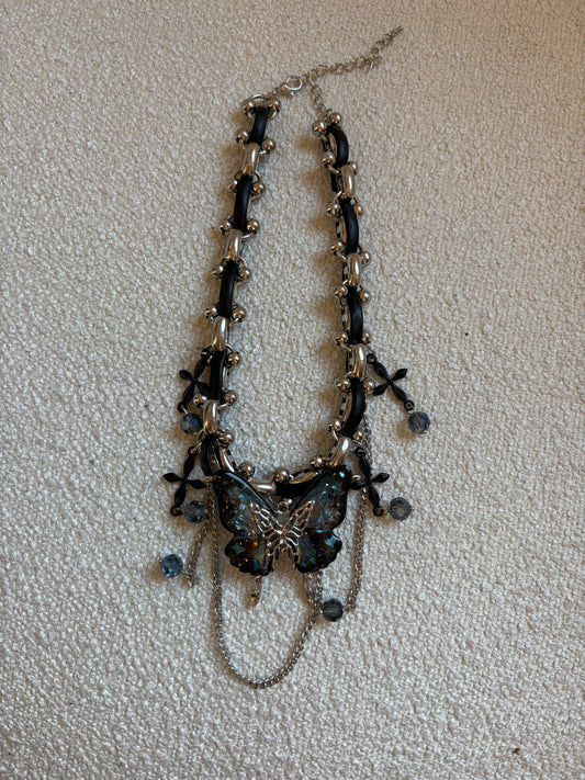 Goethe darkie blue butterfly choker